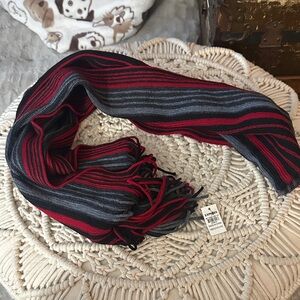 Express Vibrant Red and Gray Knit Scarf